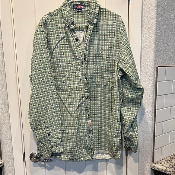 Bocomal Other - DC Company Men's Green Plaid Casual Shirt FR